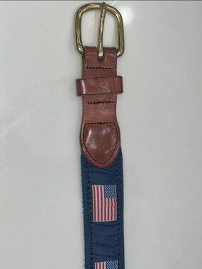 American Flag Belt with Leather Accents